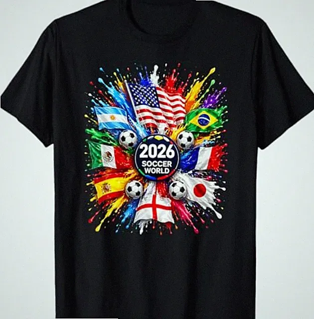 2026 Soccer Ball Sport All Flags Football Fan Men Women T-Shirt