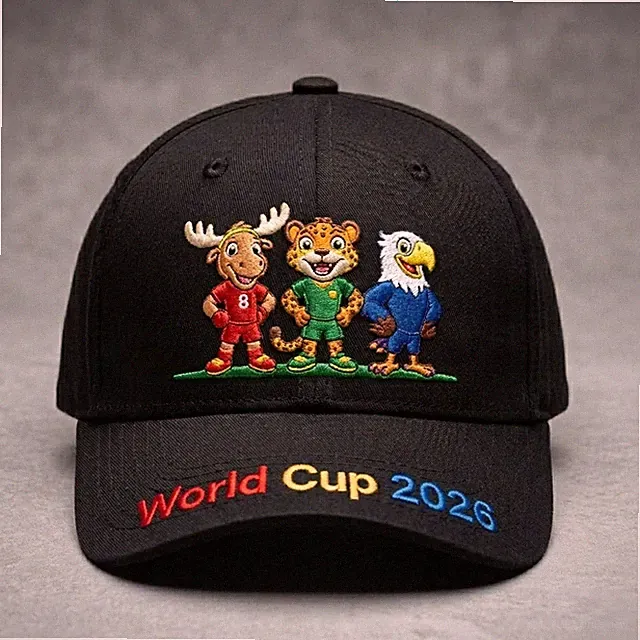 2026 Soccer Fan Character Embroidered Baseball Cap USA Canada Mexico