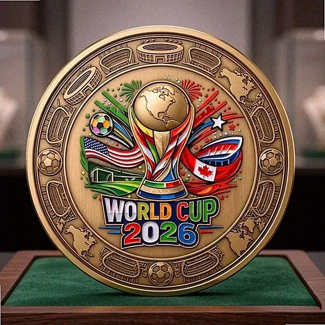 2026 World Cup Soccer Collectible Coin Football Fan Challenge Medal Gift