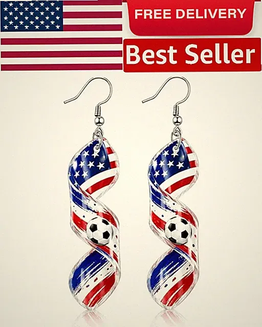 2026 World Cup Soccer Earrings Acrylic Fan Jewelry Women Game Day Gift