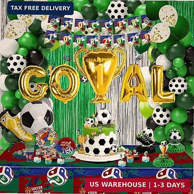 206Pcs 2026 World Soccer Cup soccer party Merchandise, Party Supplies Soccor par