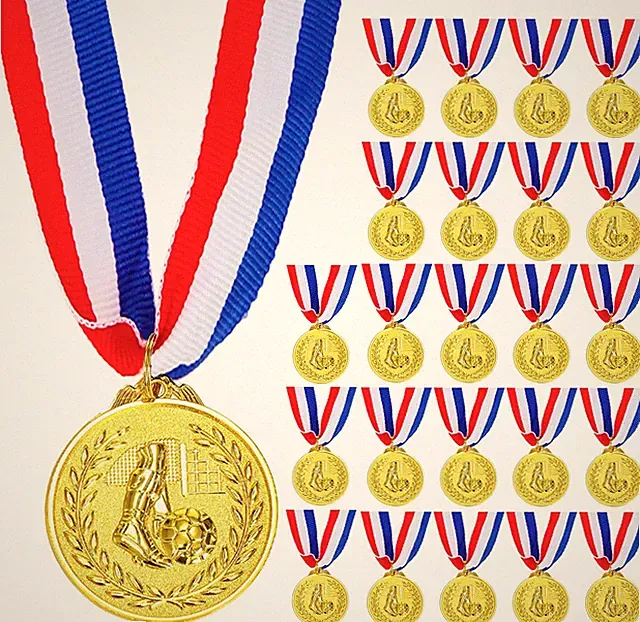 24 Pack Gold Soccer Award Medals for Adults and Kids Sports Events