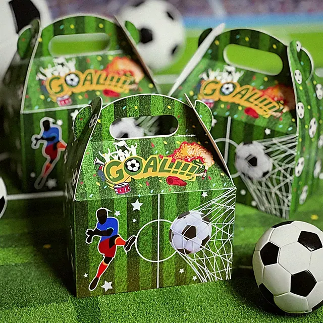 24 Pack Soccer Party Favor Treat Boxes Party Decorations Supplies, Green Socc...