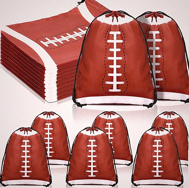 24 Pcs Football Party Favors Drawstring Gift Bags 10 X 12 Inch Football Super Bi