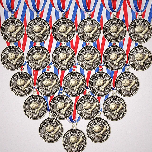 24 Pcs Soccer Award Medals Winner Medals Gold Prizes for Sports Competitions...