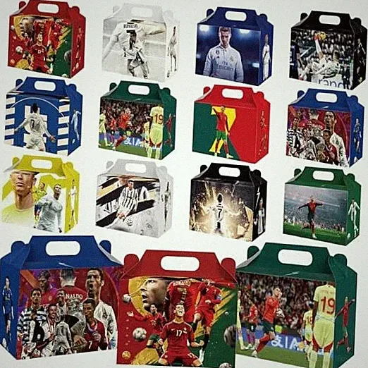 24Pack Soccer Party Gift Boxes - Supplies, Candy Totes Boxes for Kids - Paper