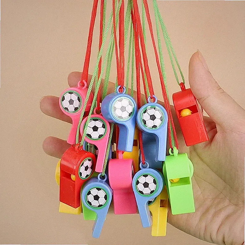 24pcs Colorful Soccer Whistles Party Favor Set for Kids