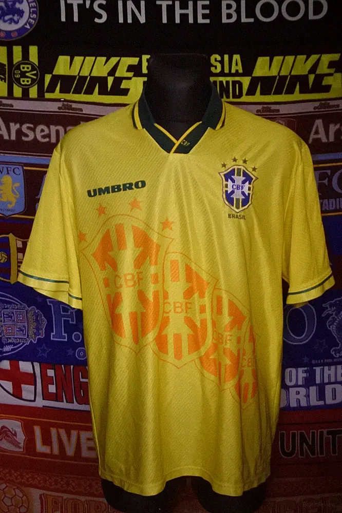 3.5/5 Brazil (Brasil) adults XL 1994 home retro football shirt jersey soccer