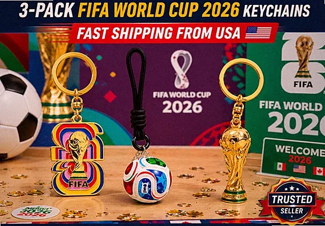 3 Pack World Cup Keychains 2026 3 Keychains Set Fast Shipping USA GIFT