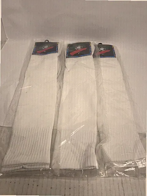 3 Pairs 24” White Soccer Futbol Socks