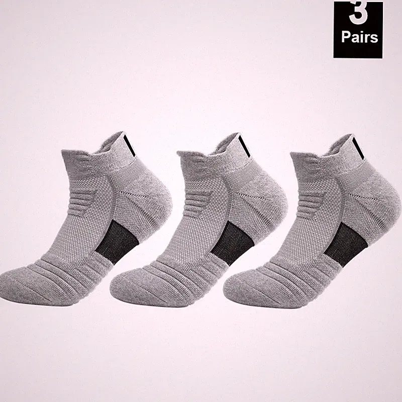 3 Pairs Anti Slip Grip Socks Men Sports Soccer Football Basketball Ankle Short