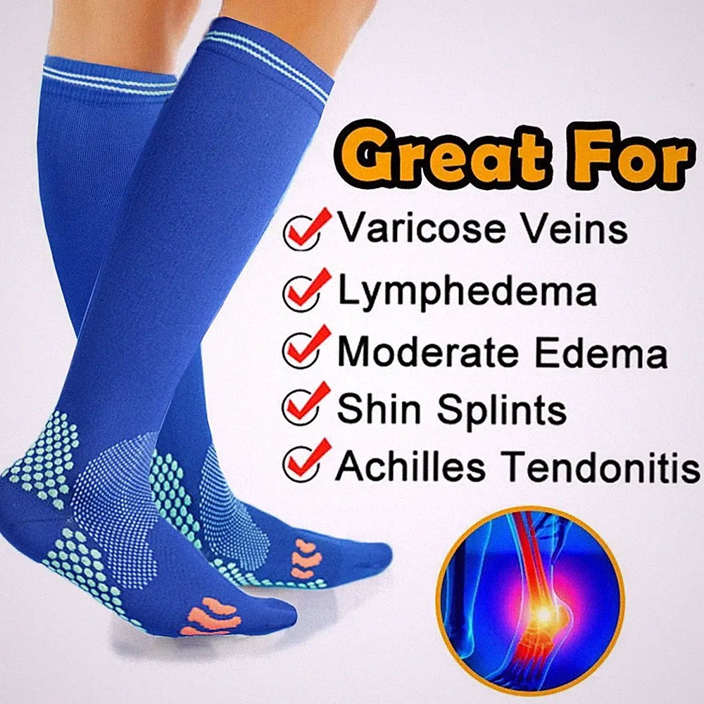 3 Pairs Compression Socks Running Football Soccer Stockings Men Women Sport Sock