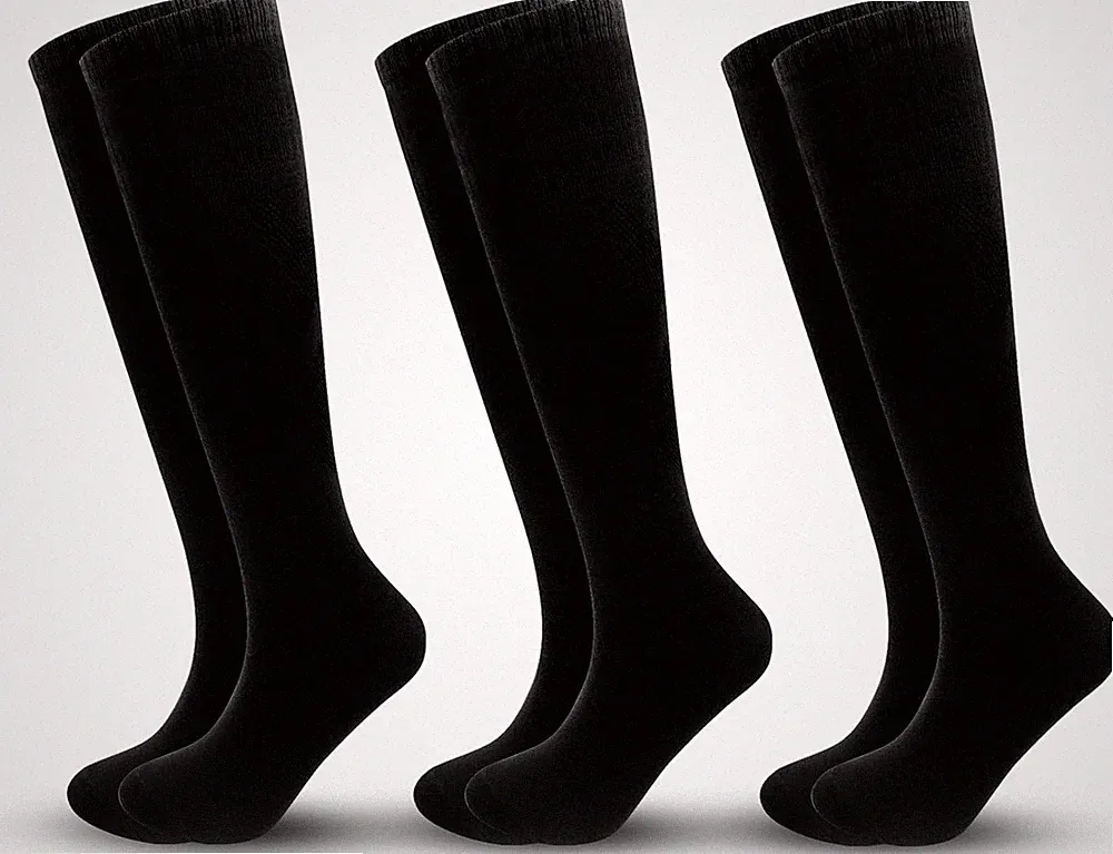 3 Pairs Kids Soccer Socks Striped Knee High Tube Socks Football Uniform Sports S