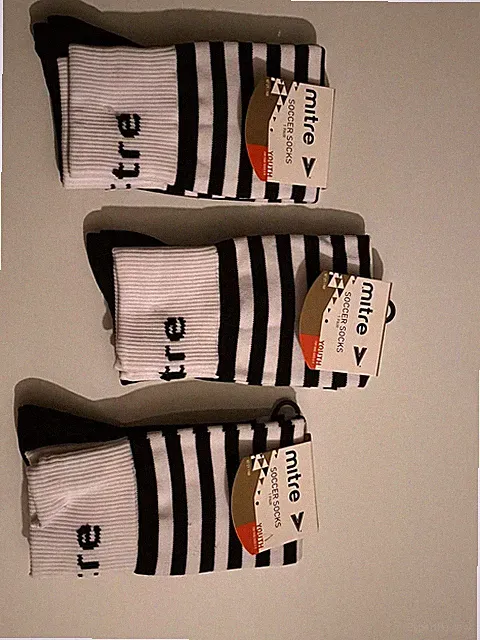 3 Pairs Mitre Soccer Socks Size Youth Shoe Size 3-9 Calcetines De Futbol Comfort