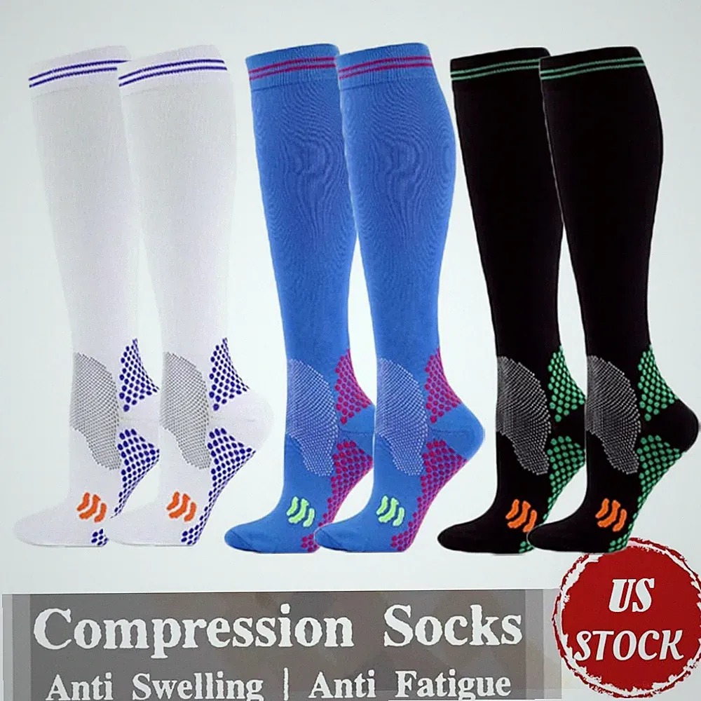 3 Pairs Soccer Socks Football Sport Knee High Socks For Youth Boys Girls US SELL
