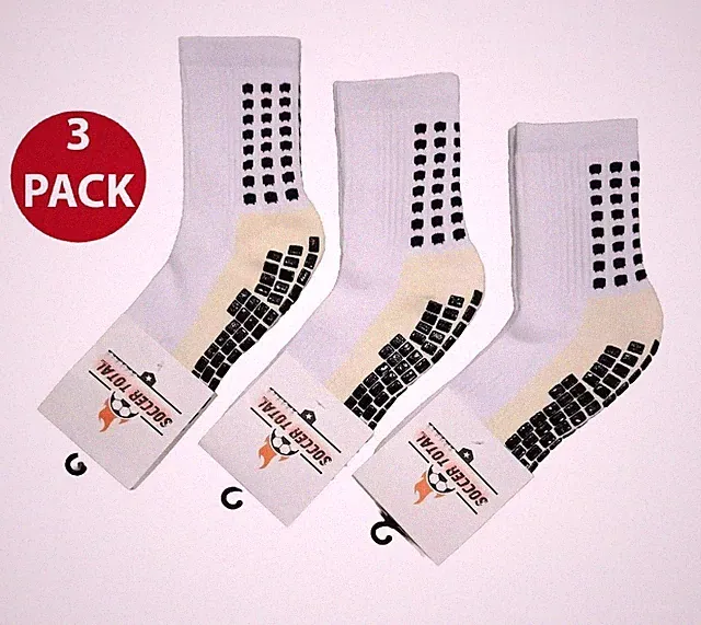 3 Pairs Sport Socks Men Soccer Basketball Football W/Grip Slip Anti Sock
