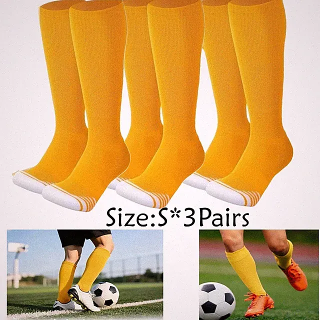 3 Pairs Unisex Sport Sock Team Soccer Baseball Softball Athletic Knee Socks US