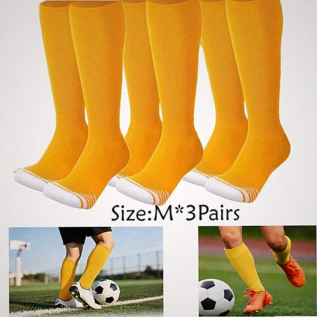 3 Pairs Unisex Sport Sock Team Soccer Baseball Softball Athletic Knee Socks US