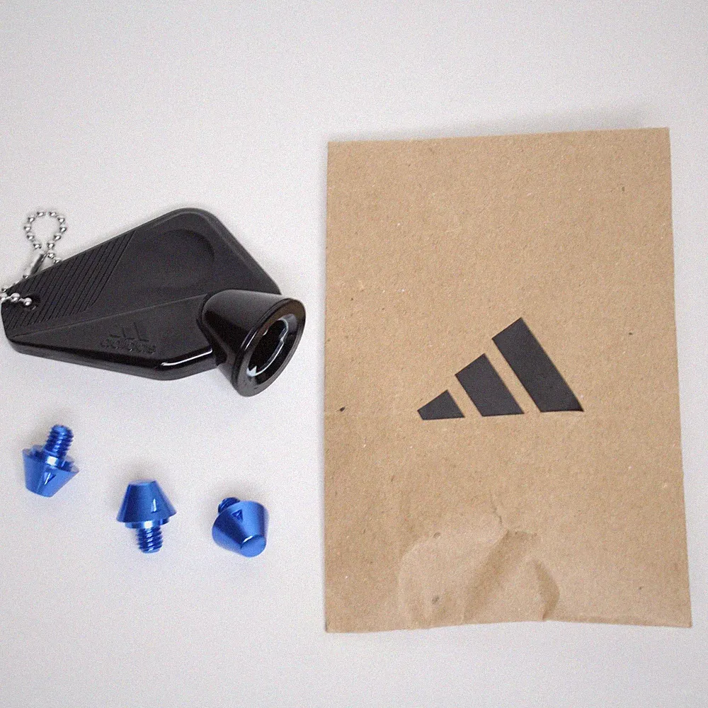 3- Replacement Blue Adidas SG Soccer Metal Stud/Cleat Soft Ground 8mm w/ tool