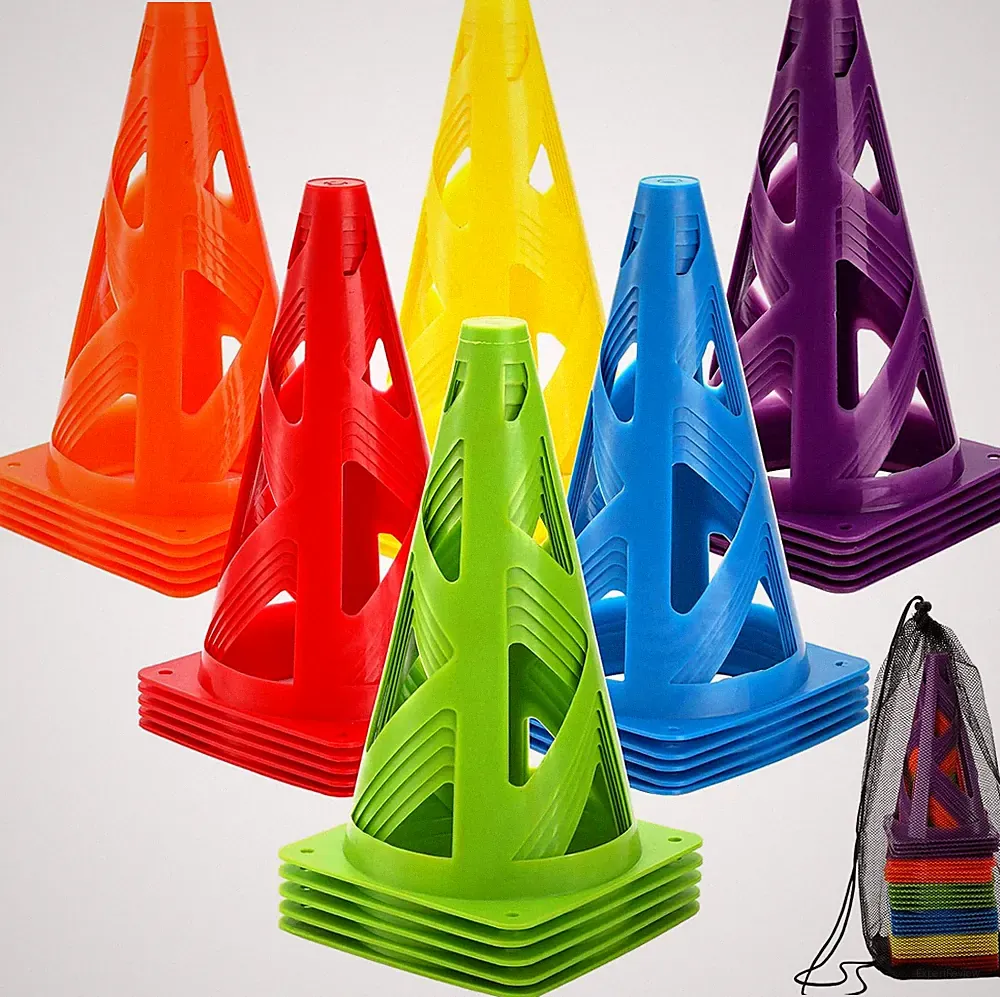 30 Pack Agility Training Sport Cone, 9 Inches Soccer Cones with Carry