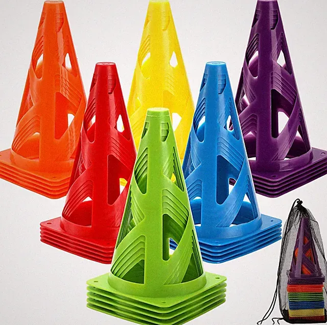 30 Pack Agility Training Sport Cone, 9 Inches Soccer Cones with Carry Bag, Baske