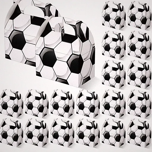 30 Pcs Soccer Party Favors Boxes Soccer Treat Gift Box with Handles Sports Fo...