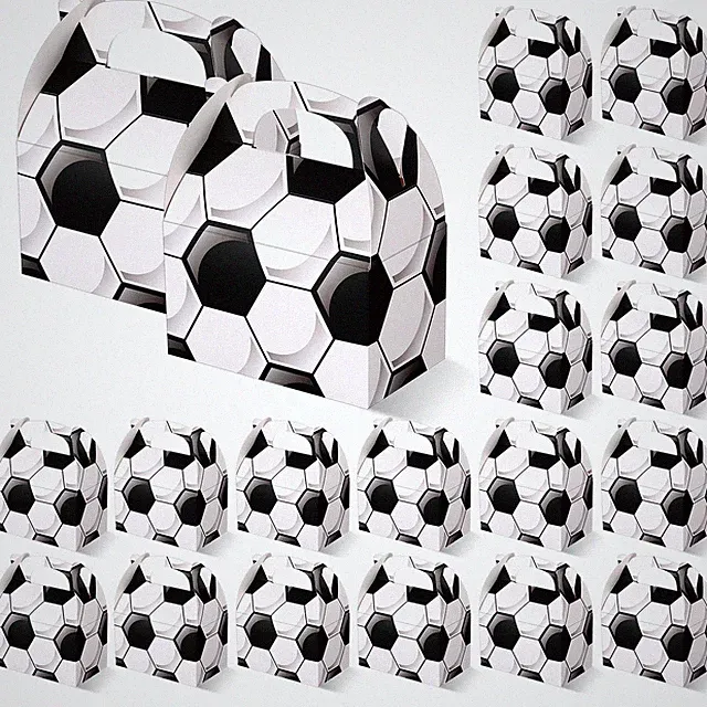 30 Pcs Soccer Party Favors Boxes Soccer Treat Gift Box with Handles Sports Fo...