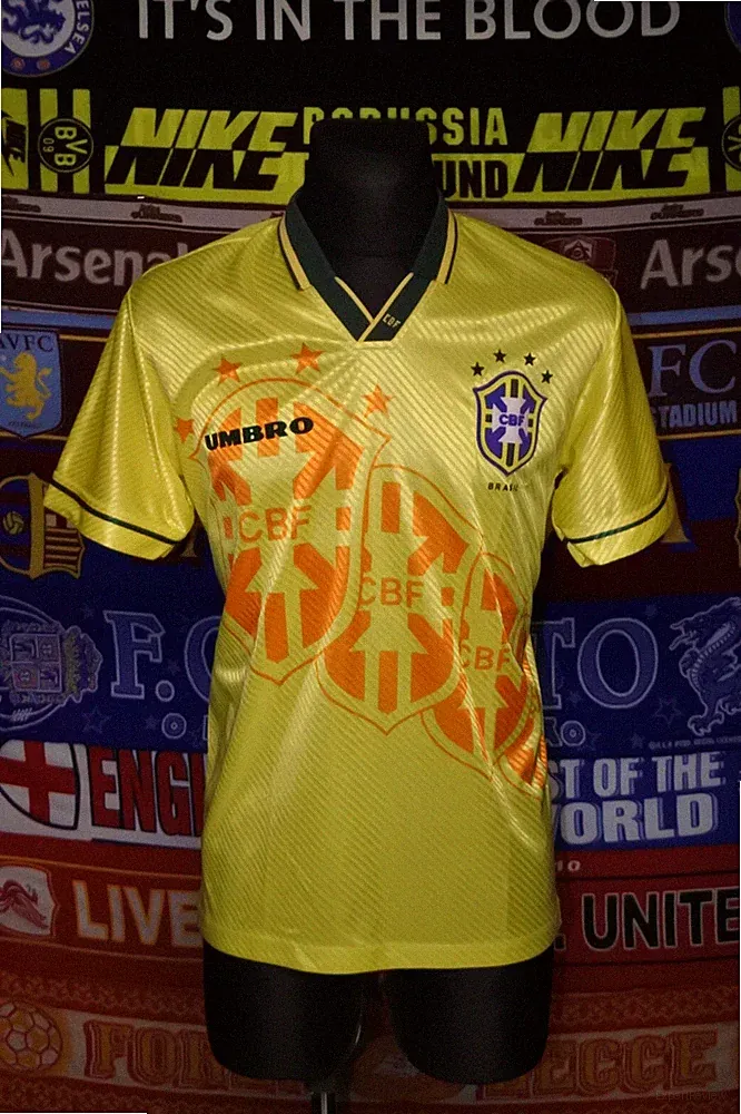 4.5/5 Brazil (Brasil) adults M P 1994 home retro football shirt jersey soccer