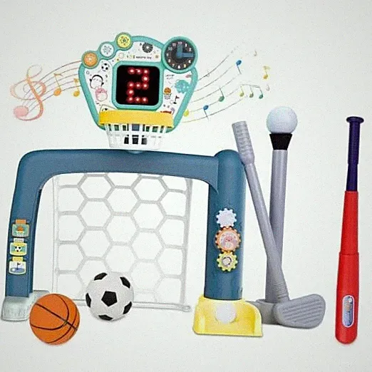 4 in 1 Adjustable Basketball Hoop Soccer Goal for Toddlers 1-3,Kids Sports