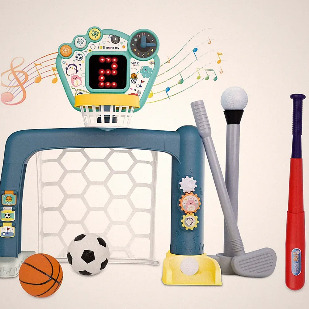 4 in 1 Adjustable Basketball Hoop Soccer Goal for Toddlers 1-3,Kids Sports Toys
