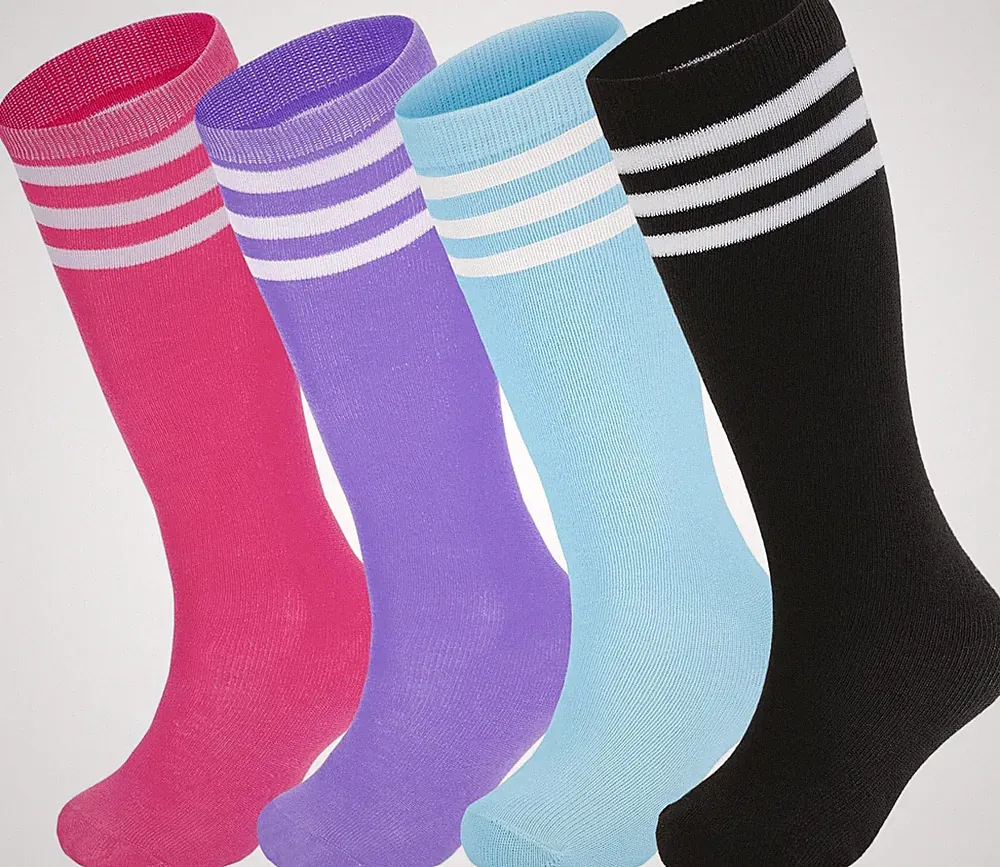 4 Pairs Kids Soccer Socks Baseball Softball Youth Athletic Boys Girls Knee High