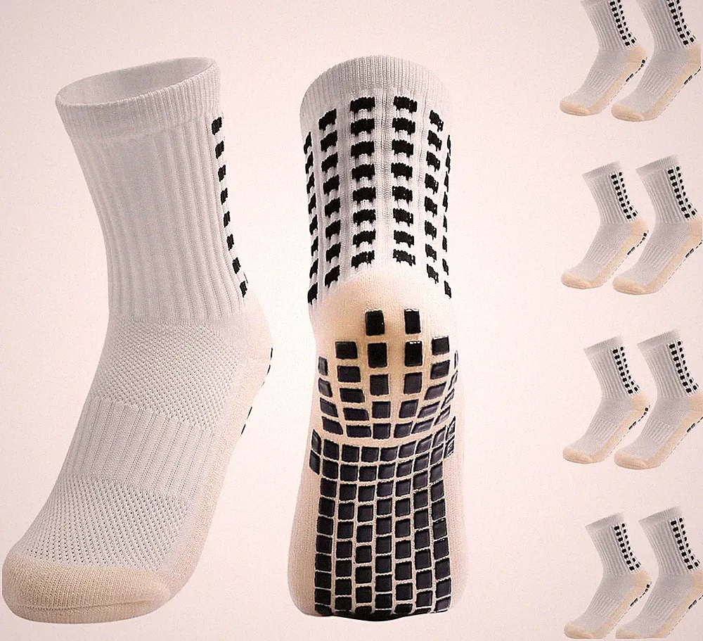 4 Pairs Youth Grip Soccer Socks Grip Socks Kids Boys Girls Athletic Sport for Ba