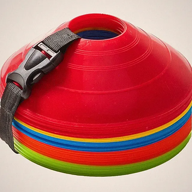 40 Pack Flexible Soccer Cones with Mesh Bag & Strap - Agility Training Equipment