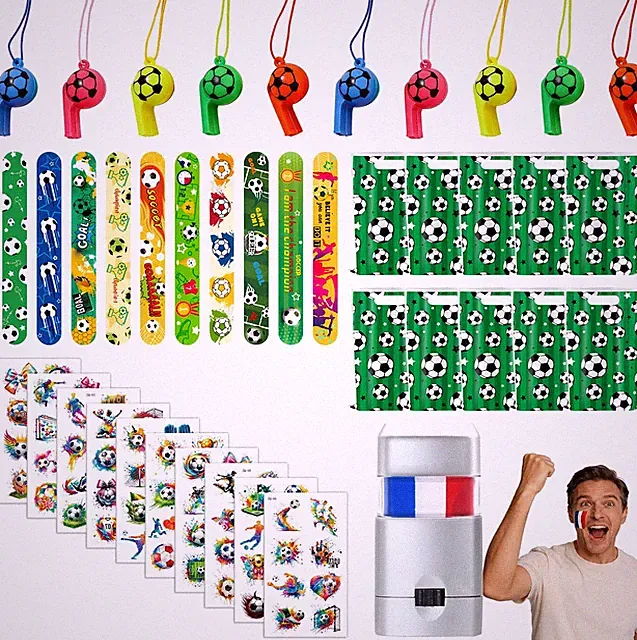 41Pcs Soccer Party Favors,Soccer Goodie Bags Stuffers with Tattoos Stickers Patr