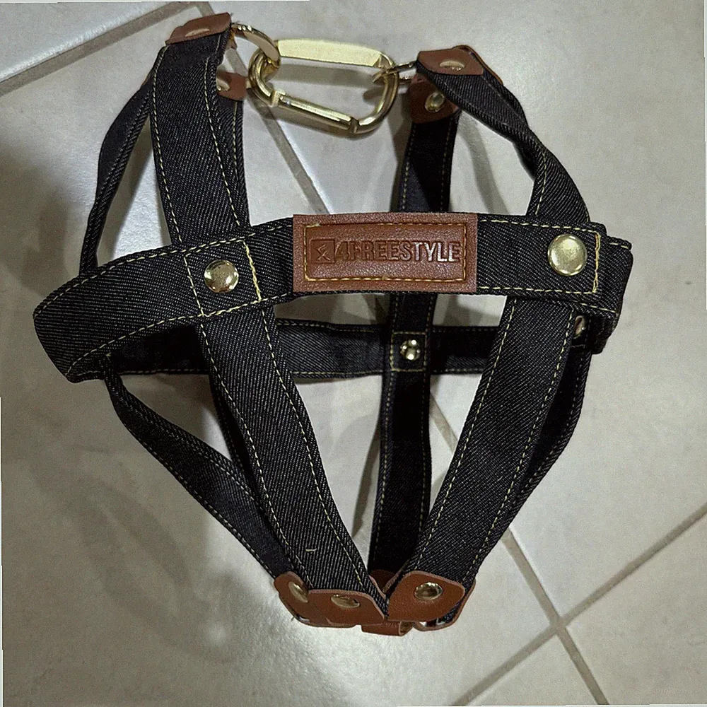 4FREESTYLE Soccer Ball Holder - Dark Denim / Brown Leather