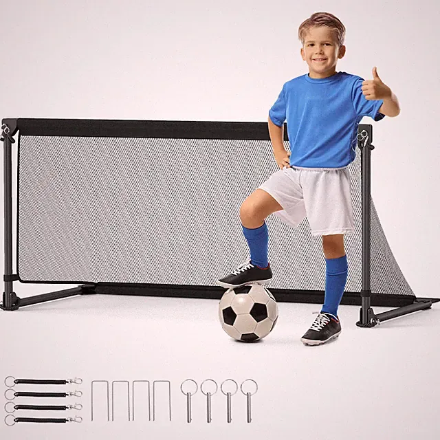 4ft x 2ft Portable POP Up Toddler Soccer Net w/Metal Frame, 4 Ground Stakes