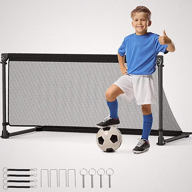4ft x 2ft Portable POP Up Toddler Soccer Net w/Metal Frame, 4 Ground Stakes