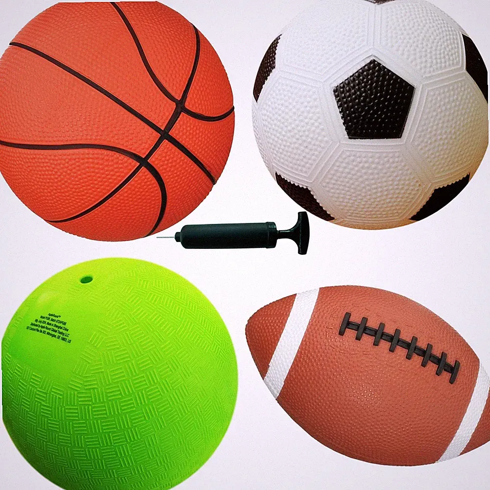 4Pack Sports Balls for Toddlers & Kids with Pump – 5Inch Soccer Ball, Basketb...