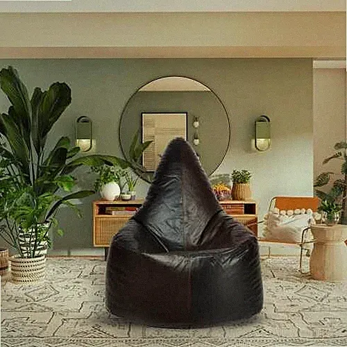 4XL Chair Bean Bag Cover Without Beans Black & Brown