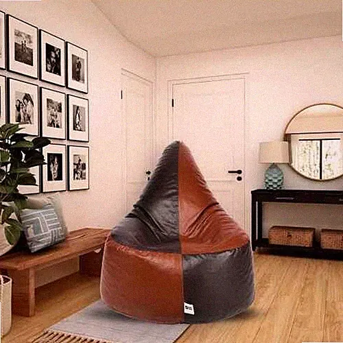 4XL Chair Bean Bag Cover Without Beans Brown & Tan