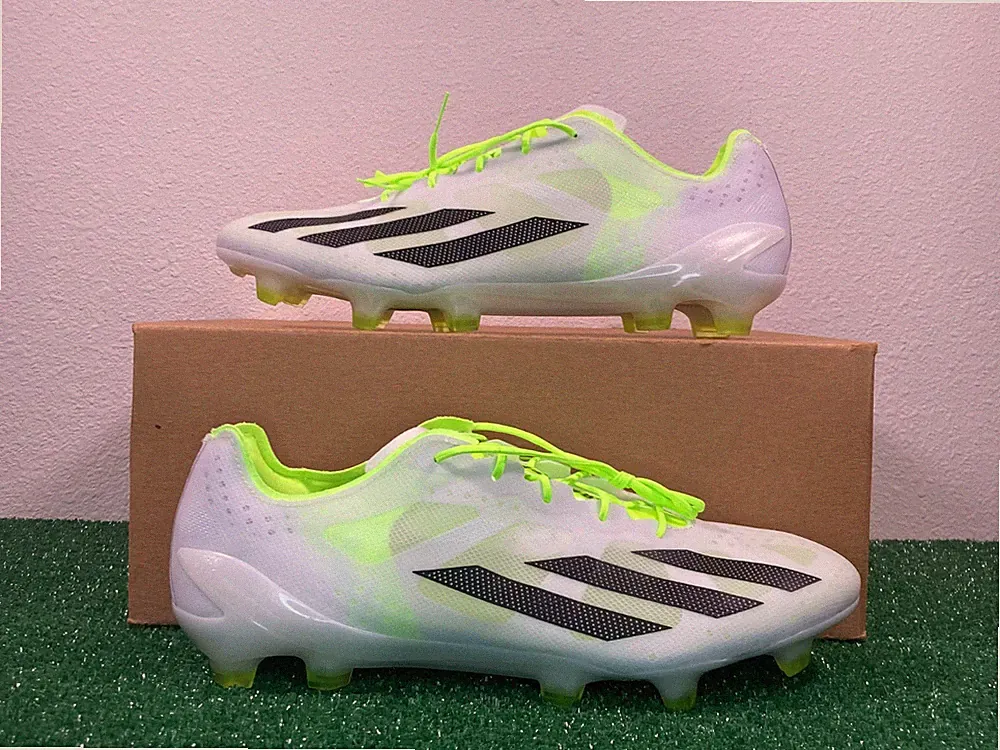 5.5 Men/6.5 Women- Adidas X Crazyfast + FG Elite White Volt Soccer Cleats GY7377