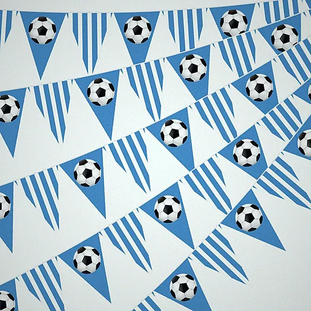 5 Pack Blue Soccer Banners Soccer Party Decorations Sports Champion Paper Pen...