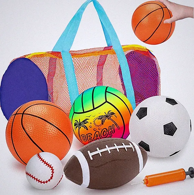 5 Pack Sports Balls Set for Kids with Bag Balls for Toddlers 1-3 Football Soccer