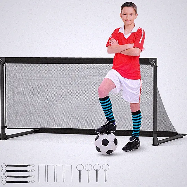5ft x 2.5ft Portable POP Up Toddler Soccer Net w/Metal Frame, 4 Ground Stakes
