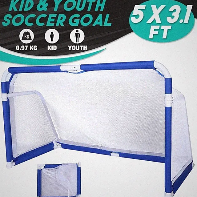 5x3 FT ALUMINIUM PORTABLE FOLDING SOCCER GOAL TRAINING LIGHTWEIGHT FOR BACKYARD