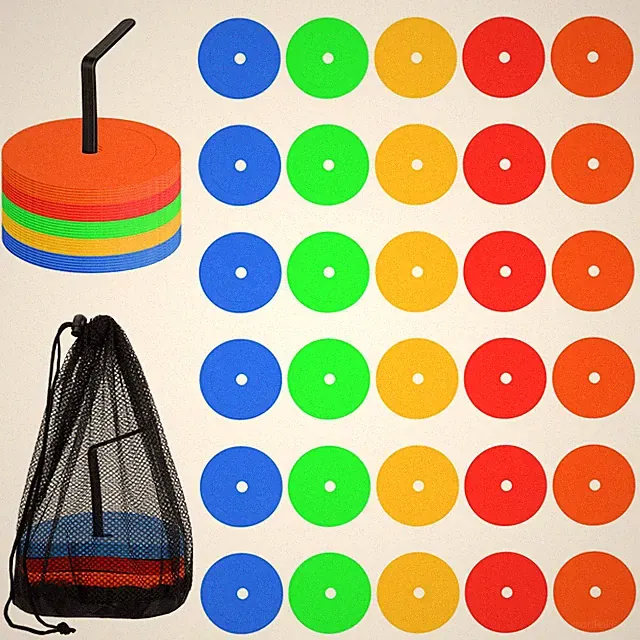6 Inch Flat Cones, Spot Markers Non-Skid Floor Hole Soccer Cones Field Court...