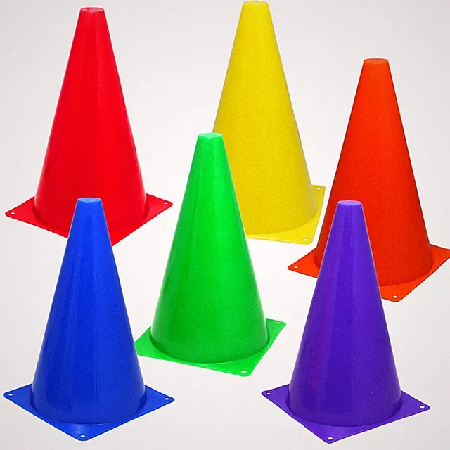 6 MultiColor 9 inch Cones Train Training Soccer Football Agility Traffic Bright
