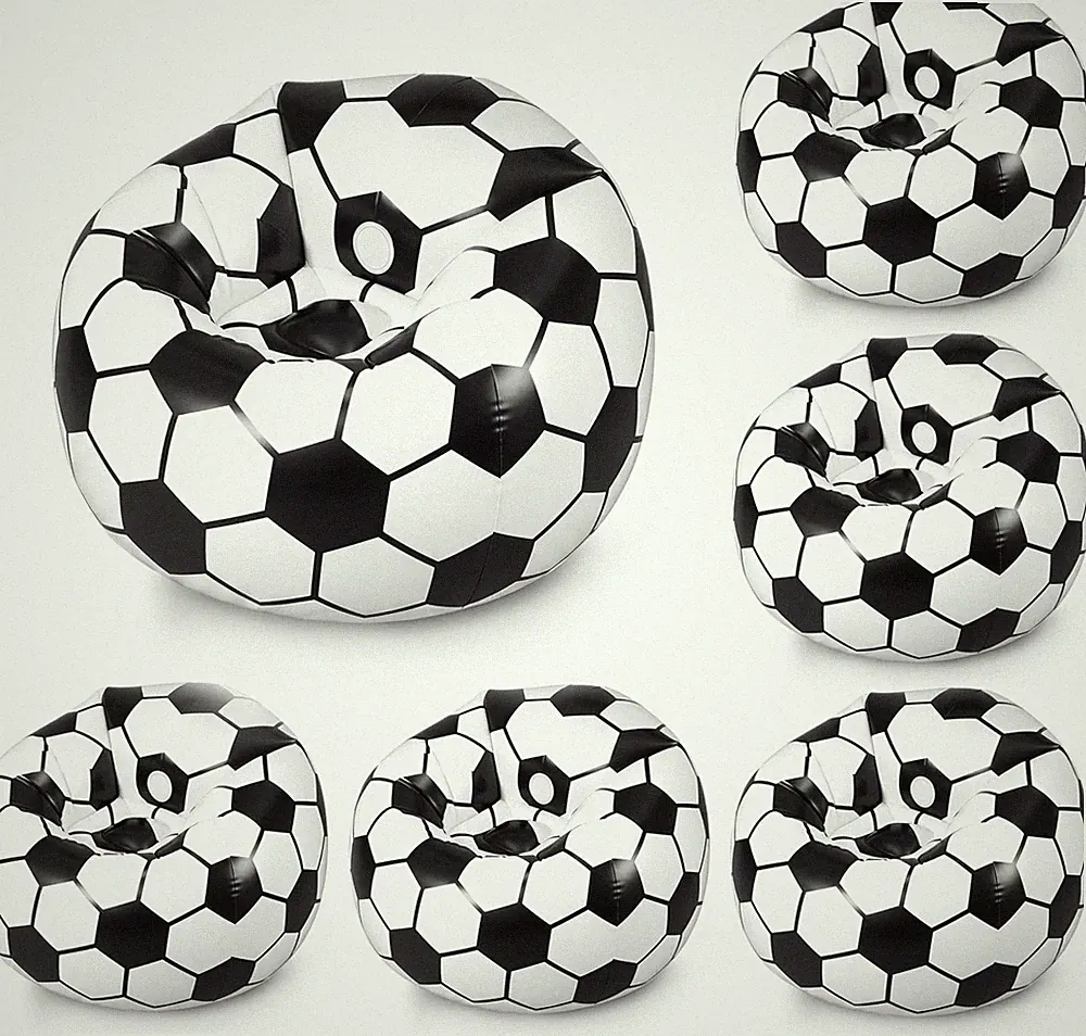 6 Pa Iatable Soccer Bean Bag Chair 41 Inch Blow up Soccer Sofa with