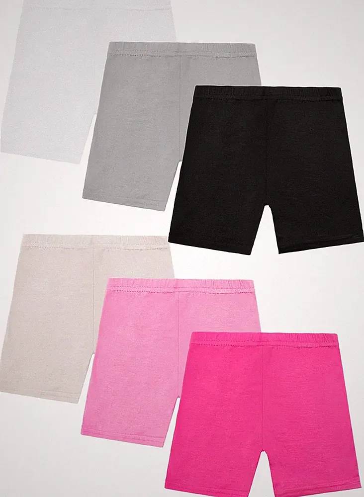 6 Pack Girls Bike Shorts Cartwheel Shorts for Girls Toddler Kids Biker Shorts