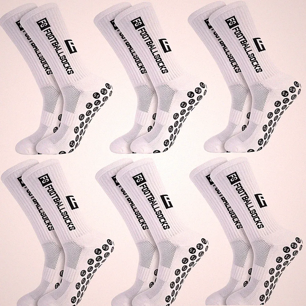 6 Pairs Grip Soccer Socks for Men Women